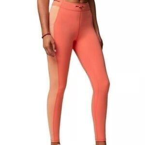 Fabletics Motion 365 Leggings Womens Small Orange Drawstring Waist Pockets